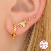 Pair Of 925 Sterling Silver White CZ Spider Minimal Stud Earrings